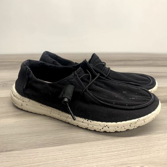Hey Dude Shoes - Hey Dude Wendy L Black Lightweight Casual Comfortable Slip On Shoes Size 7